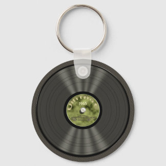 Llavero Keychain de Vinil Record Vintage (verde)