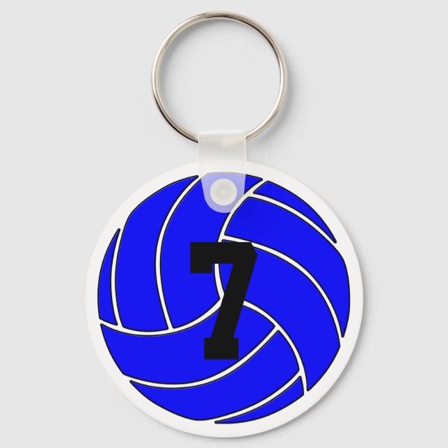 Llavero Keychain de voleibol azul (Anillo de teclas) (Anverso)