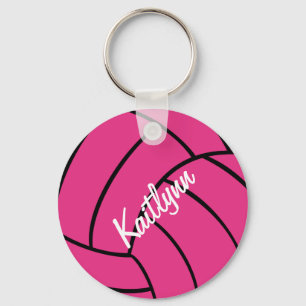 Llavero Keychain de voleibol rosa personalizado