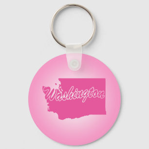 Llavero Keychain de Washington, estado rosado