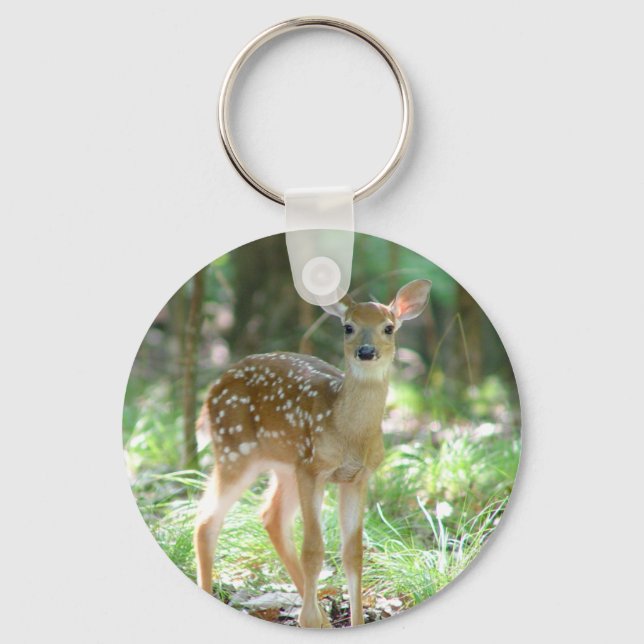 Llavero Keychain de Whitetail Deer Fawn (Anverso)