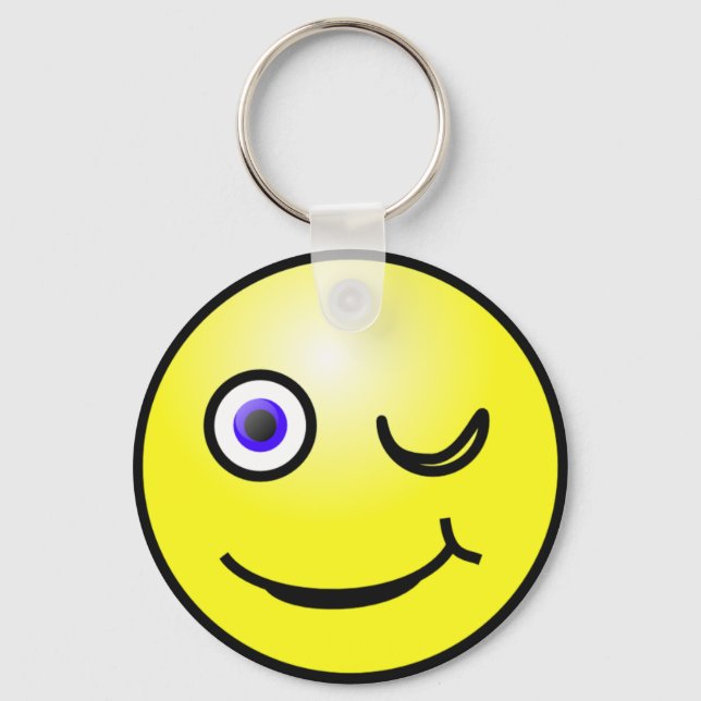 Llavero Keychain de Winking de la cara feliz (Anverso)