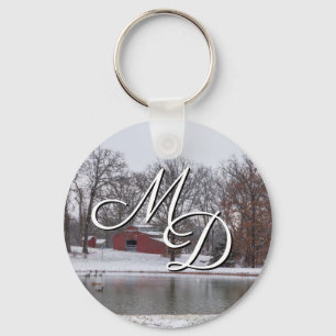 Llavero Keychain de Winter Farm Pano