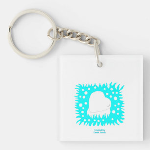 Llavero Keychain de Winter Snow Heart Square
