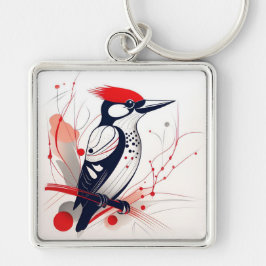 Llavero Keychain de Woodpecker Art Deco