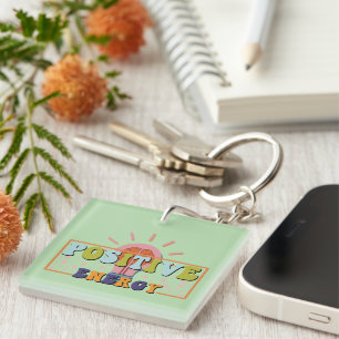 Llavero Keychain de Wordart de energía positiva inspirador