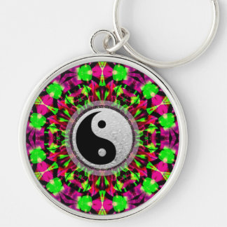 Llavero Keychain de Yin Yang geométrico psicodélico