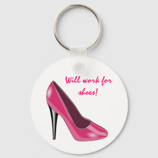 Llavero Keychain de zapatos de tacón rosado alto