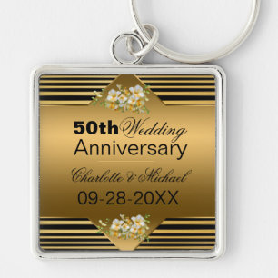 Llavero Keychain del 50 aniversario del Boda del oro