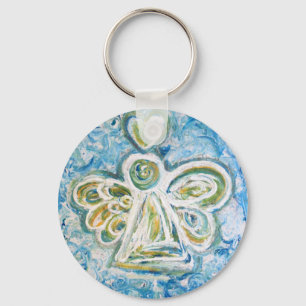 Llavero Keychain del Ángel Azul Dorado