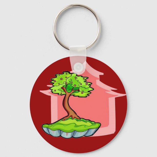 Llavero Keychain del árbol de Bonsai (Anverso)