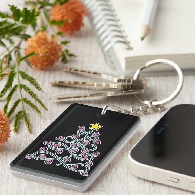 Llavero Keychain del árbol de Navidad de los cráneos gótic (Frente Derecha)