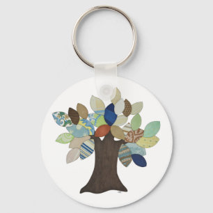 Llavero Keychain del árbol plateado
