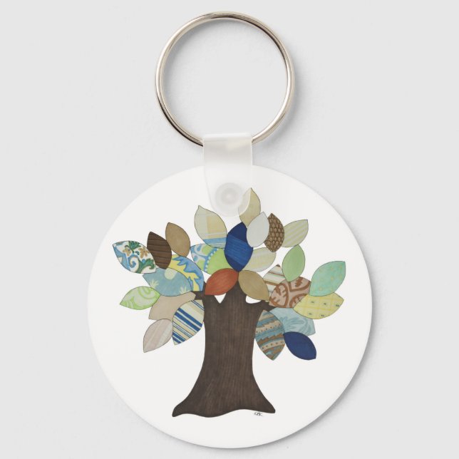 Llavero Keychain del árbol plateado (Anverso)