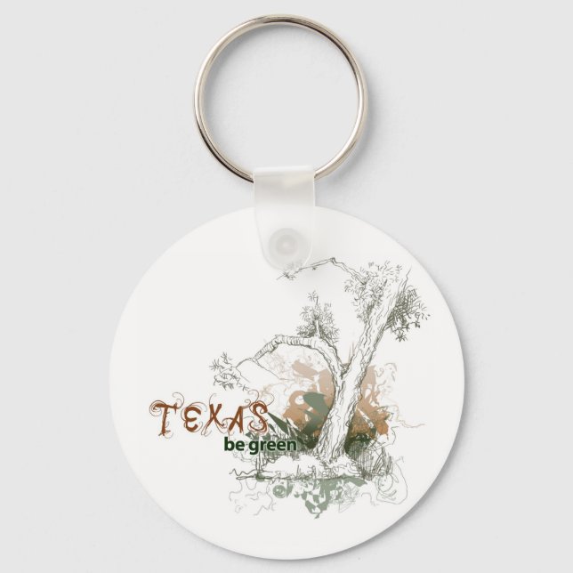 Llavero Keychain del árbol verde de Texas (Anverso)