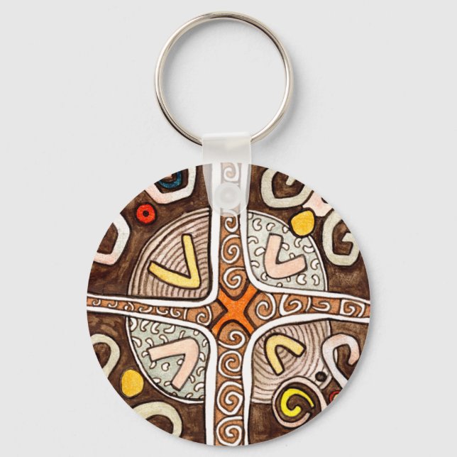 Llavero Keychain del arte africano (Anverso)