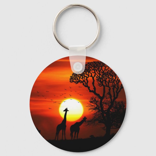 Llavero Keychain del atardecer africano (Anverso)