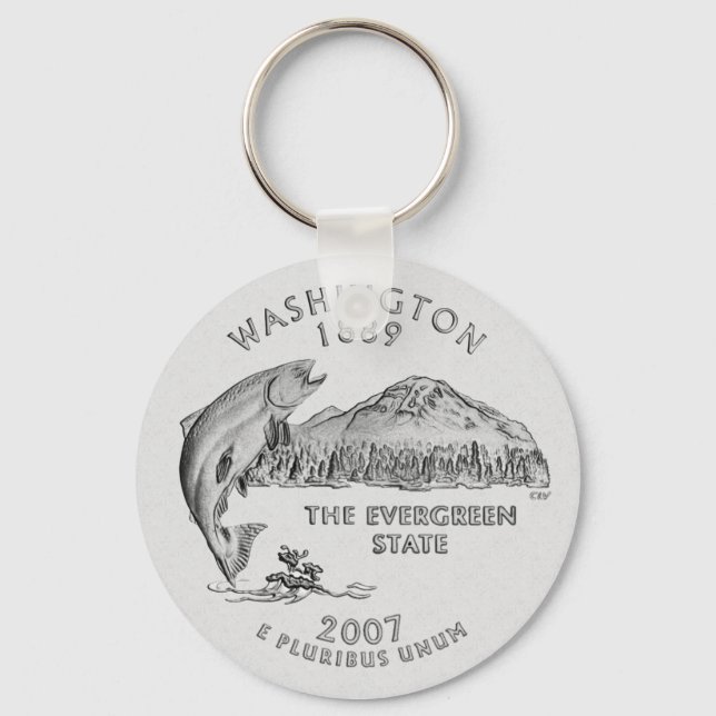 Llavero Keychain del barrio estatal de Washington (Anverso)