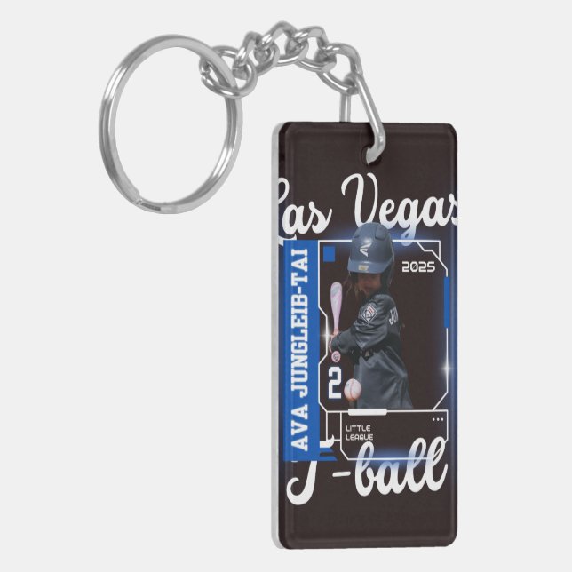Llavero Keychain del béisbol personalizado (Frente Izquierda)