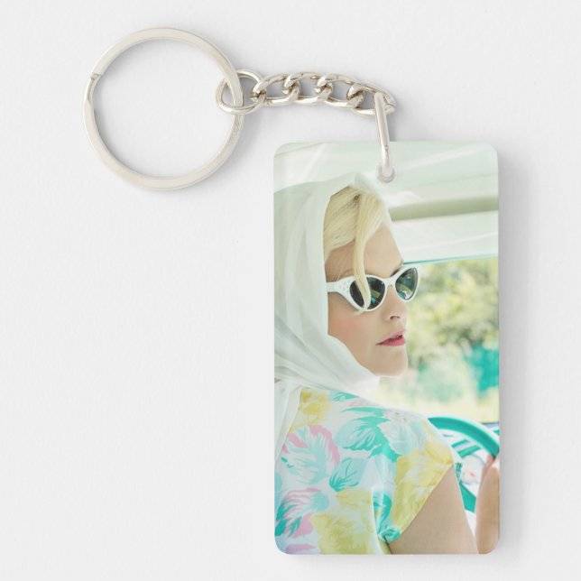 Llavero Keychain del bonito Retro del Día del Verano (Frente)