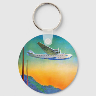 Llavero Keychain del botón de arte de viajes transespacial