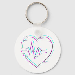 Llavero Keychain del botón de control del corazón