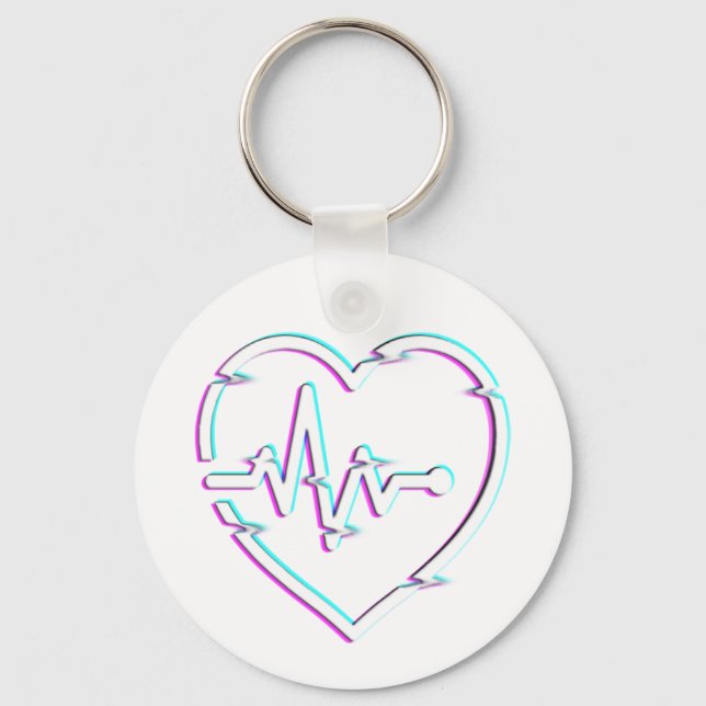 Llavero Keychain del botón de control del corazón (Anverso)