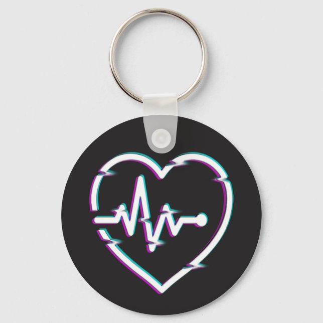 Llavero Keychain del botón de control del corazón (Anverso)