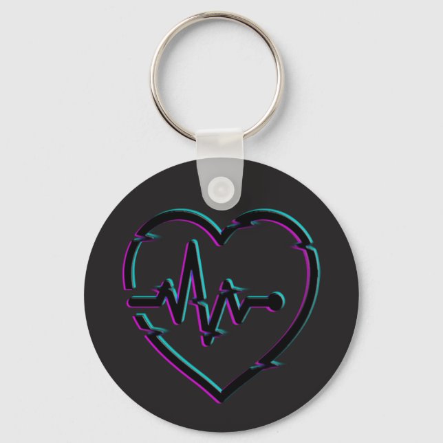 Llavero Keychain del botón de control del corazón (Anverso)