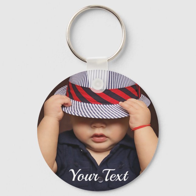 Llavero Keychain del botón de foto para bebé personalizado (Anverso)