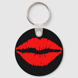 Llavero Keychain del botón de los labios rojos