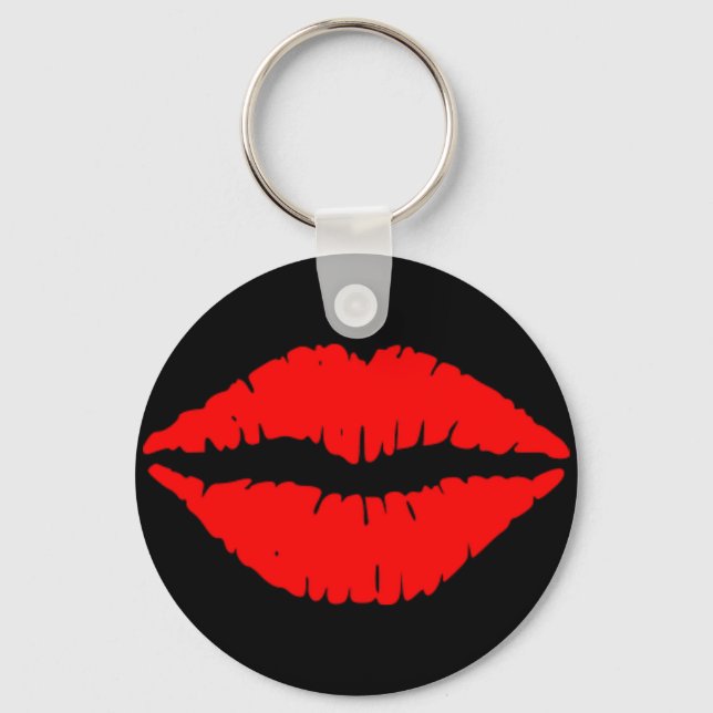 Llavero Keychain del botón de los labios rojos (Anverso)