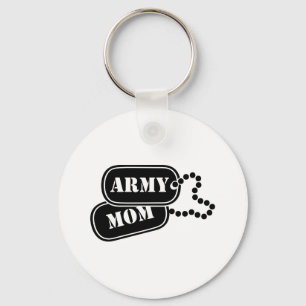 Llavero Keychain del botón de mamá del ejército
