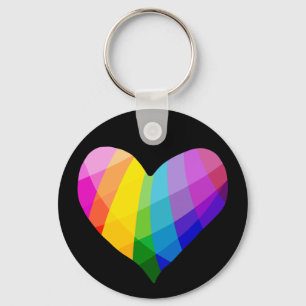 Llavero Keychain del botón del corazón del arco iris