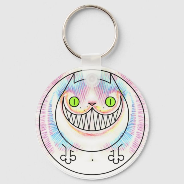 Llavero Keychain del botón Gato Grasa del personalizado (Anverso)