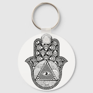 Llavero Keychain del botón Hamsa de protección de ojos mal