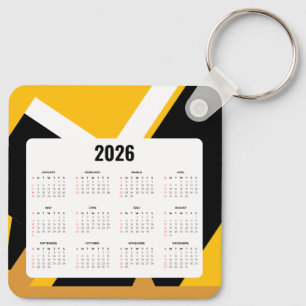Llavero Keychain del calendario inmobiliario 2026   Negro 