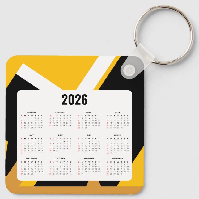 Llavero Keychain del calendario inmobiliario 2026 | Negro  (Reverso )