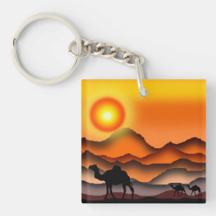 Llavero Keychain del camello de sol del desierto