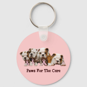 Llavero Keychain del cáncer de mama en el bulldog