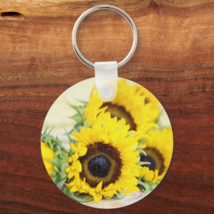 Llavero Keychain del círculo de los girasoles amarillos