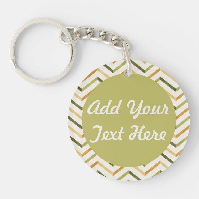 Llavero Keychain del círculo del Personalizado de Chevron  (Frente)