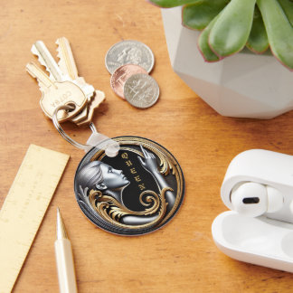 Llavero Keychain del círculo Metalizado del arte de la rei