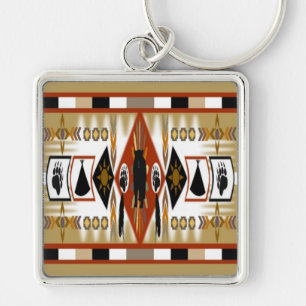 Llavero Keychain del Clan de Oso Nativo Estadounidense