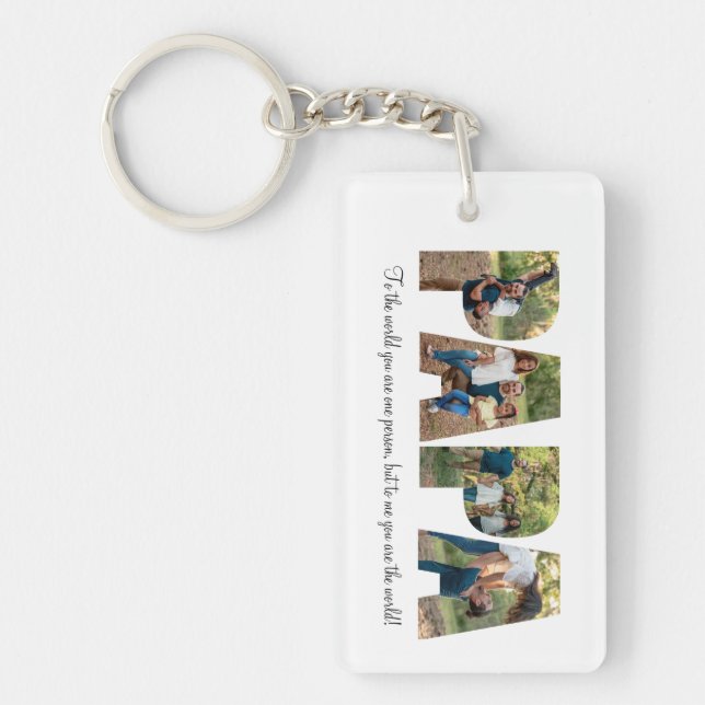 Llavero Keychain del Collage de fotos del Papa para el día (Frente)