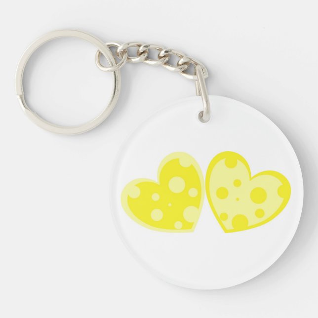 Llavero Keychain del corazón amarillo (Frente)