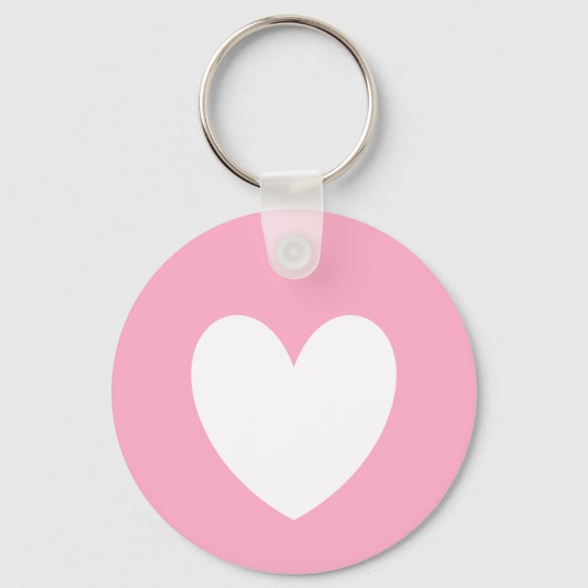 Llavero Keychain del corazón blanco (Anverso)