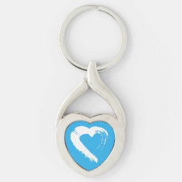 Llavero Keychain del corazón de la luna azul