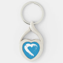 Keychain del corazón de la luna azul