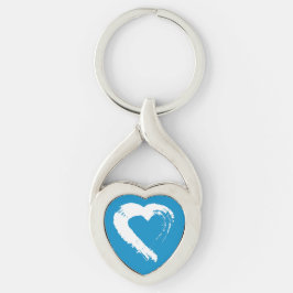 Llavero Keychain del corazón de la luna azul
